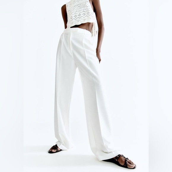 Zara wide leg pants pleated men’s style blogger viral straight - Picture 4 of 10